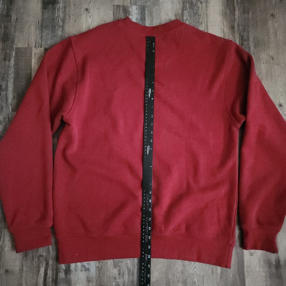 Orvis Sweatshirt Mens Medium Red Crewneck Fleece Pullover Fly Fishing Logo - Picture 5 of 9